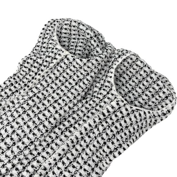 CHANEL Vintage 97P CC Logo Button Tweed Cardigan Sweater Top Black [106395] - Picture 9 of 12